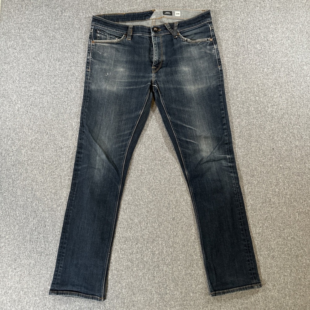 Buffalo David Bitton Vorta Slim Straight Jeans Men's Size 34 Dark Wash Denim